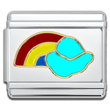 Italian Bracelet Charm - Rainbow Cloud