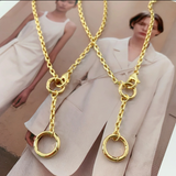 Dual Circle Charm Holder Necklace