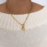 18K Gold Shell Anchor Charm Holder Necklace Gift Set