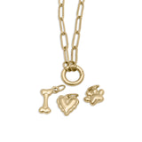 18K Gold Stainless Steel Pet Charm Holder Necklace Gift Set
