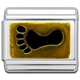 Italian Bracelet Charms - Black Footprint