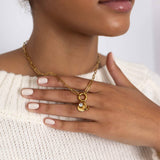 18K Gold Shell Anchor Charm Holder Necklace Gift Set