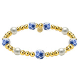 CHERRY BLOSSOM | GOLD FILLED BEADED BRACELET WITH PORCELAIN