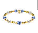 CHERRY BLOSSOM | GOLD FILLED BEADED BRACELET WITH PORCELAIN