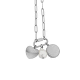 18K Gold Pearl Sunburst Charm Holder Necklace Gift Set