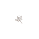 Front View of the Silver Dragonfly with Cubic Zirconia Charm