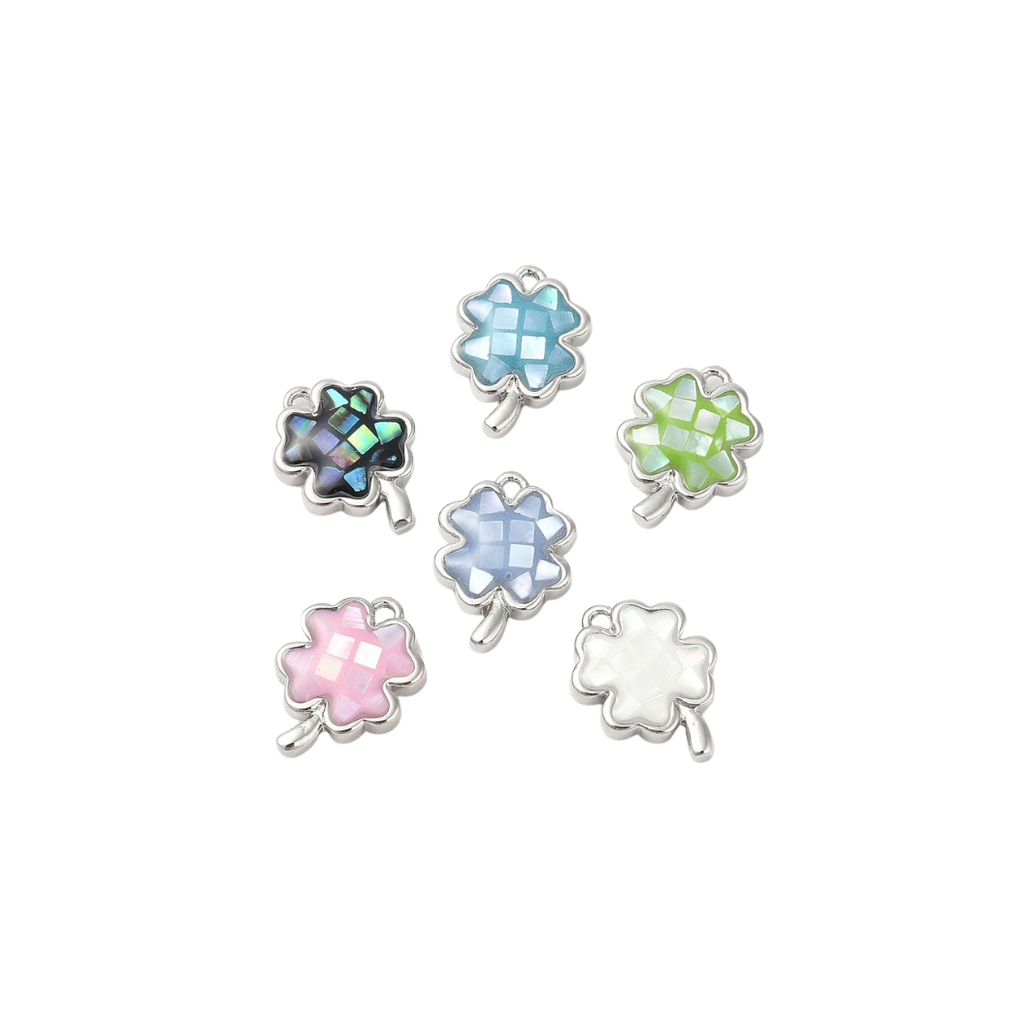 Transparent Silver Mystic Clover Charm | Assorted 