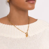 18K Gold Stainless Steel Bow Charm Holder Necklace Gift Set