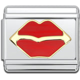 Italian Bracelet Charm - Red Lips