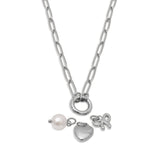 18K Gold Stainless Steel Bow Charm Holder Necklace Gift Set
