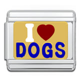 Italian Bracelet Charm - I LOVE DOGS