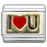 Italian Bracelet Charm - "I LOVE U"