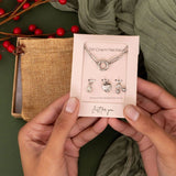 18K Gold Cherry Love Charm Holder Necklace Gift Set