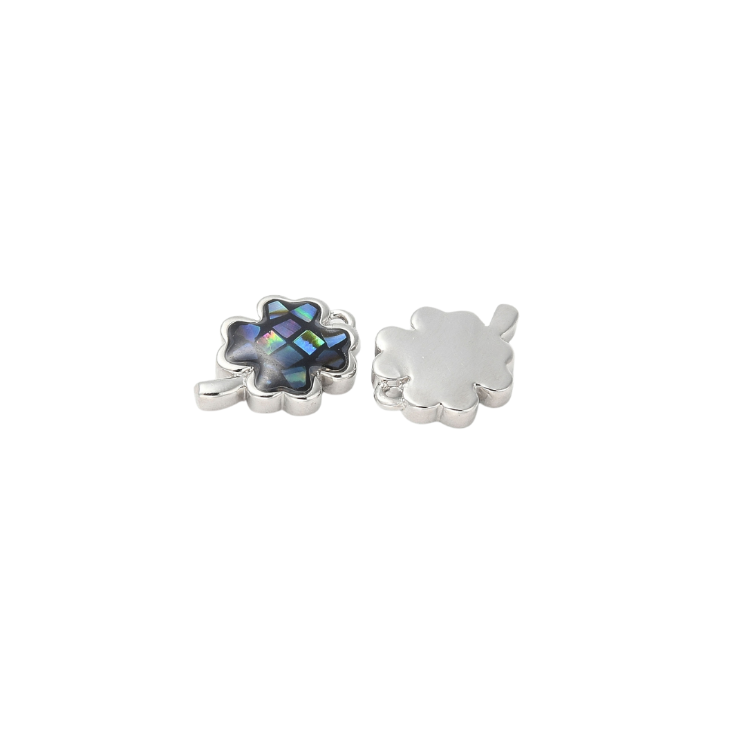 Side View Silver Mystic Clover Charm | Assorted 