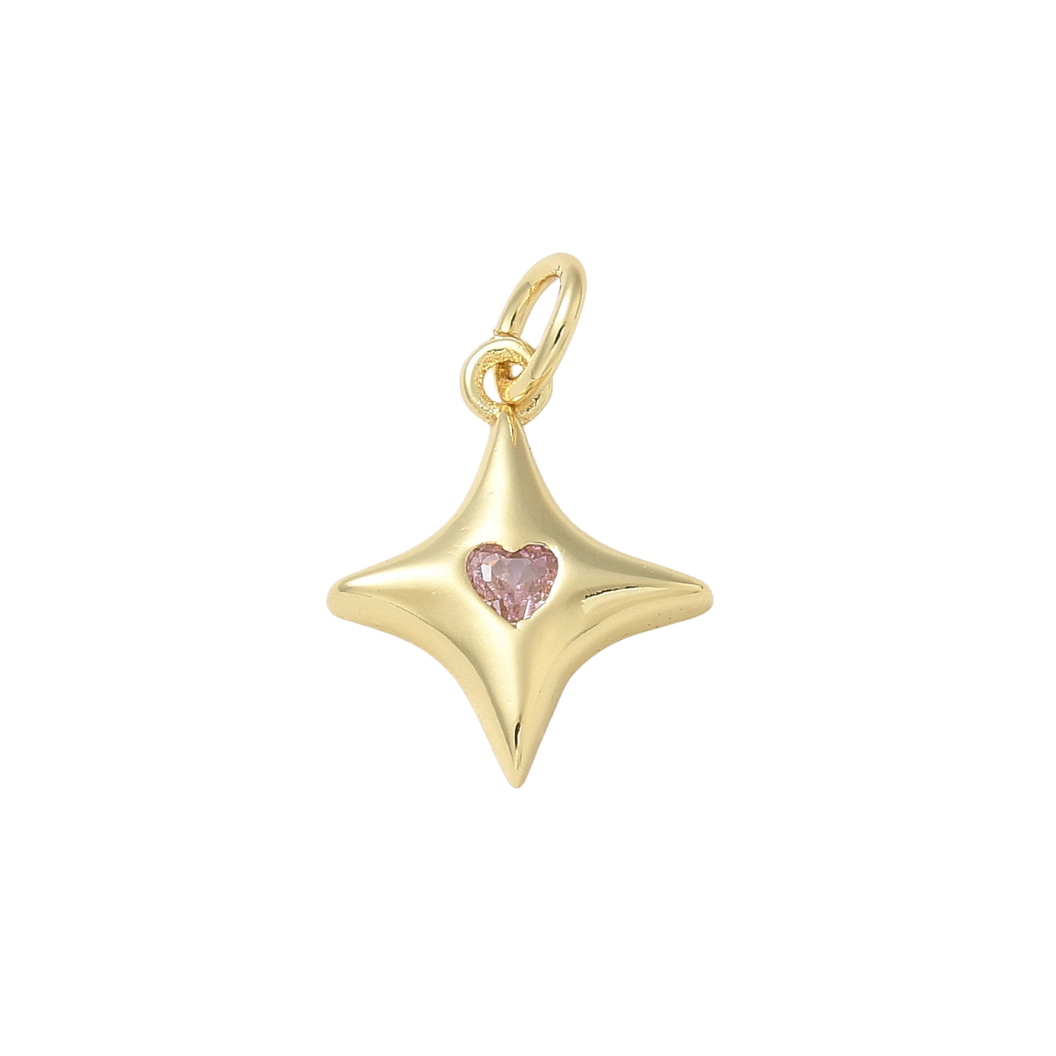 Front View of the Gold Gleaming Star Charm