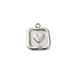 Silver Framed Heart Tile Charm
