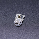 Italian Bracelet Dangle Charm - Rhinestone Butterfly (Clear)