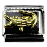 Italian Bracelet Charm - Gold Alligator