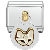 Italian Bracelet Dangle Charm - White Cat Dangle Links