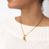 18K Gold Angel Wing Charm Holder Necklace Gift Set