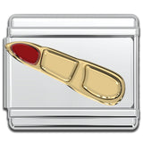 Italian Bracelet Charm - Gold and Red Lipstick