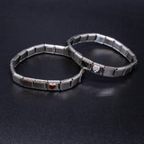 Italian Charm Bracelet Charms - Rhinestone Heart Links