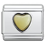 Italian Charm Bracelet Charms - Gemstone Heart Links
