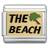 Italian Bracelet Charm - "The Beach" Text