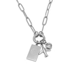 Gold Stainless Steel Travel Charm Holder Necklace Gift Set