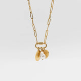 18K Gold Pearl Sunburst Charm Holder Necklace Gift Set