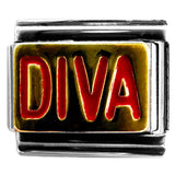 Italian Bracelet Charm - Red "Diva"