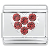 Italian Charm Bracelet Charms - Rhinestone Heart Links