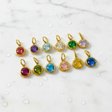 Gold Birthstones | Waterproof Stainless Steel Charms