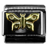 Italian Bracelet Charm - Gold Butterfly Links