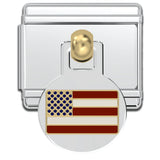 Italian Bracelet Charm - AMERICAN FLAG DANGLE