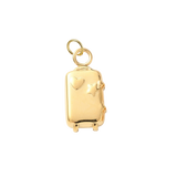Gold Let's Travel Suitcase Charm | Waterproof Stainless Steel