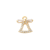 Gold Chime Bell with Cubic Zirconia Charm
