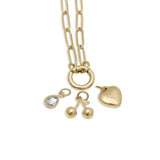 18K Gold Cherry Love Charm Holder Necklace Gift Set
