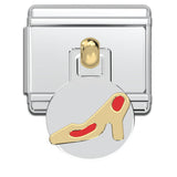 Italian Bracelet Dangle Charm - High Heels (Gold/Red)