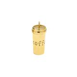Gold Coffee To Go Charm | Waterproof Stainless Steel