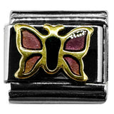 Italian Bracelet Charm - Purple/Pink Butterfly