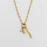 Gold Stainless Steel Cowboy Charm Holder Necklace Gift Set