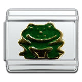 Italian Bracelet Charm - Green Frog