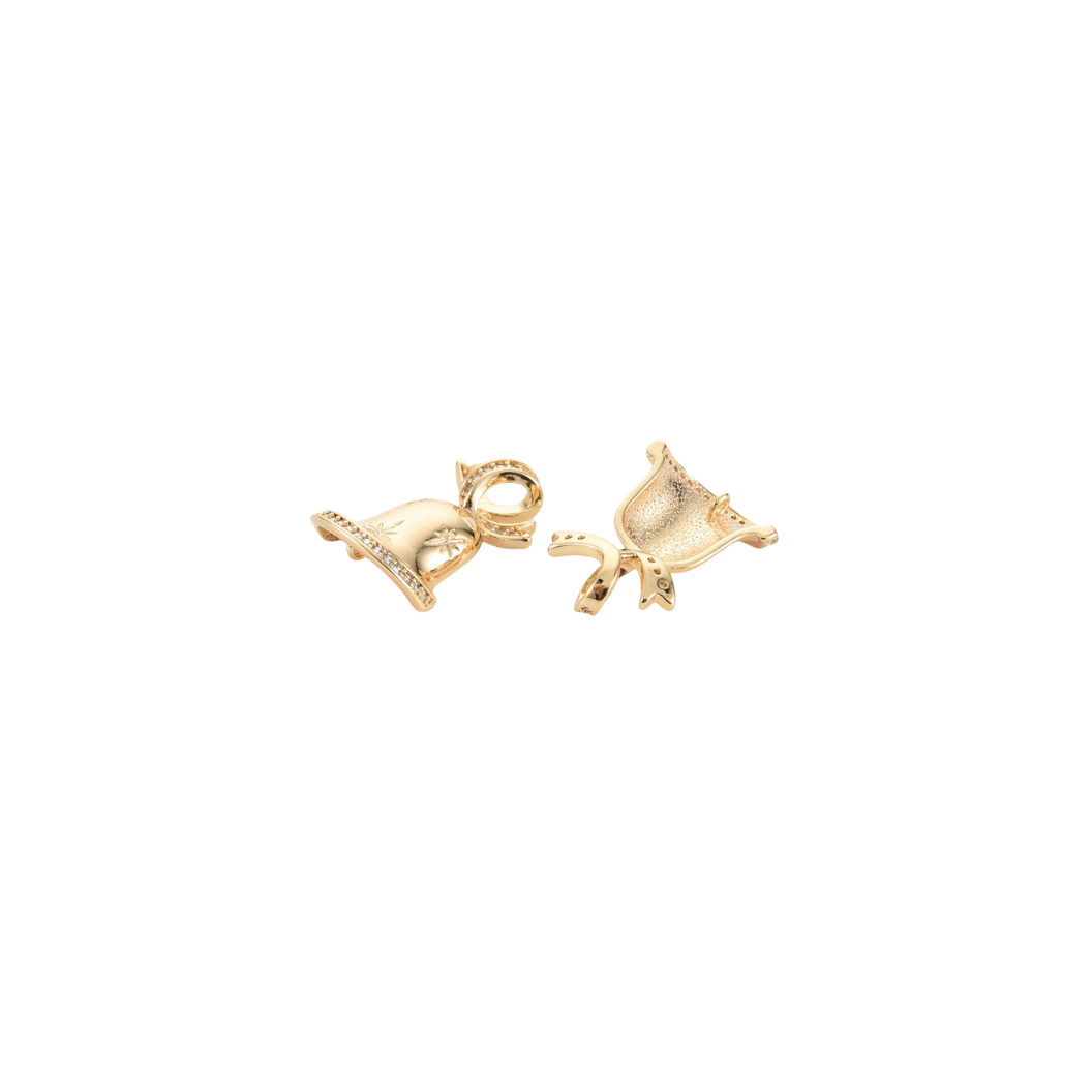 Gold CZ Jingle Bell Charm