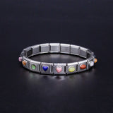 Italian Charm Bracelet Charms - Gemstone Heart Links