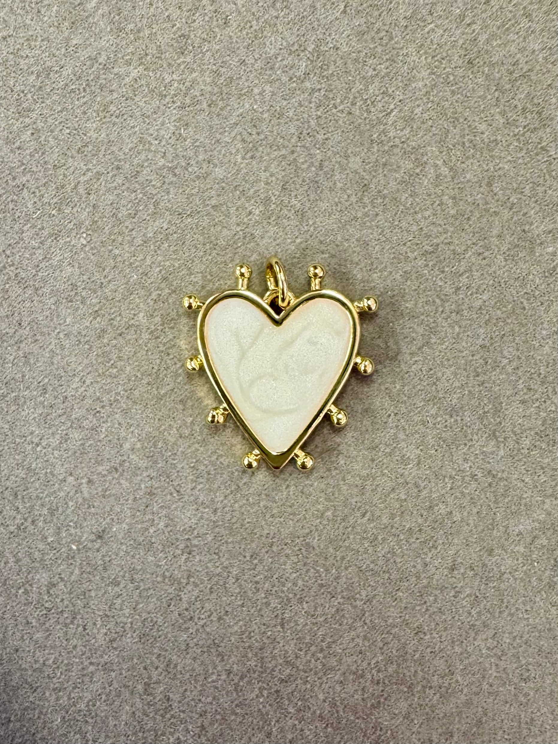 Big White Heart Charm