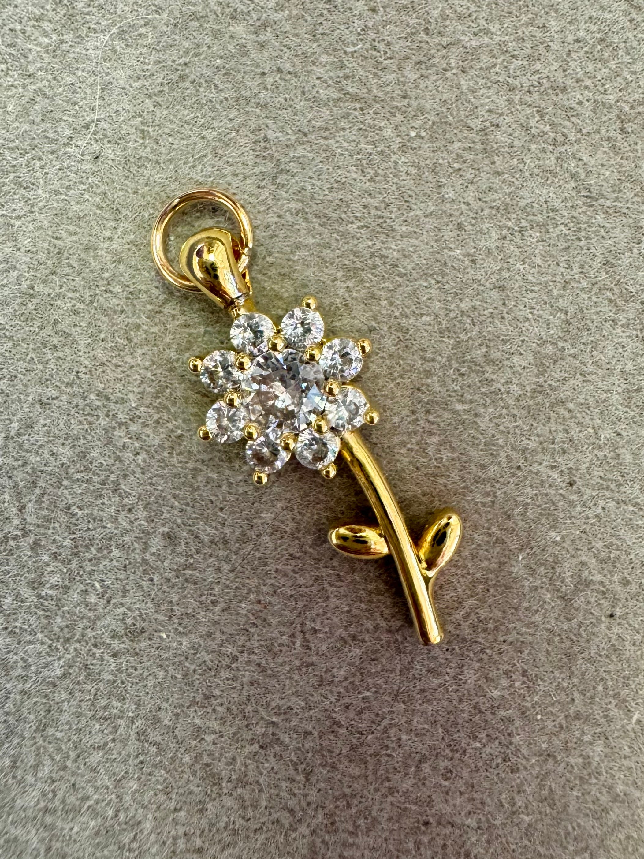 Gold Bling Flower Charm