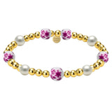 CHERRY BLOSSOM | GOLD FILLED BEADED BRACELET WITH PORCELAIN