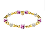 CHERRY BLOSSOM | GOLD FILLED BEADED BRACELET WITH PORCELAIN