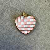 Checkered Heart Charm
